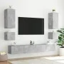Wall-mounted TV cabinet with LED lights concrete gray 100x35x31 cm by , TV Furniture - Ref: Foro24-837298, Price: 61,65 €, Di...