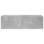 Wall-mounted TV cabinet with LED lights concrete gray 100x35x31 cm by , TV Furniture - Ref: Foro24-837298, Price: 61,65 €, Di...