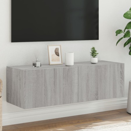 Wandmontierter TV-Schrank mit LED-Leuchten, Sonoma-Grau, 100 x 35 x 31 cm von , TV-Möbel - Ref: Foro24-837300, Preis: 64,54 €...