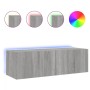 Wandmontierter TV-Schrank mit LED-Leuchten, Sonoma-Grau, 100 x 35 x 31 cm von , TV-Möbel - Ref: Foro24-837300, Preis: 64,54 €...