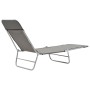 Folding sun loungers 2 units steel and gray fabric by vidaXL, Loungers - Ref: Foro24-44302, Price: 84,71 €, Discount: %