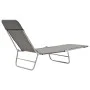 Folding sun loungers 2 units steel and gray fabric by vidaXL, Loungers - Ref: Foro24-44302, Price: 87,71 €, Discount: %