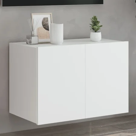 Wall TV cabinet with LED lights white 60x35x41 cm by , TV Furniture - Ref: Foro24-837302, Price: 45,44 €, Discount: %