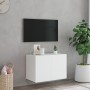Wandmontierter TV-Schrank mit LED-Leuchten weiß 60x35x41 cm von , TV-Möbel - Ref: Foro24-837302, Preis: 45,93 €, Rabatt: %