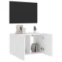 Wall TV cabinet with LED lights white 60x35x41 cm by , TV Furniture - Ref: Foro24-837302, Price: 45,44 €, Discount: %