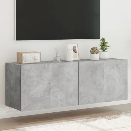 TV wall furniture LED lights 2 pcs concrete gray 60x35x41 cm by , TV Furniture - Ref: Foro24-837309, Price: 88,57 €, Discount: %