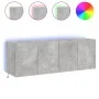 TV wall furniture LED lights 2 pcs concrete gray 60x35x41 cm by , TV Furniture - Ref: Foro24-837309, Price: 88,57 €, Discount: %