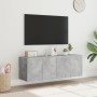 TV-Wandmöbel LED-Leuchten 2 Stück betongrau 60x35x41 cm von , TV-Möbel - Ref: Foro24-837309, Preis: 89,65 €, Rabatt: %