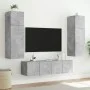 TV wall furniture LED lights 2 pcs concrete gray 60x35x41 cm by , TV Furniture - Ref: Foro24-837309, Price: 88,57 €, Discount: %