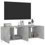 TV wall furniture LED lights 2 pcs concrete gray 60x35x41 cm by , TV Furniture - Ref: Foro24-837309, Price: 88,57 €, Discount: %