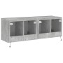 Muebles TV de pared luces LED 2 uds gris hormigón 60x35x41 cm de , Muebles TV - Ref: Foro24-837309, Precio: 89,58 €
