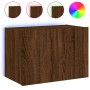 Wandmontierter TV-Schrank mit LED-Leuchten Eiche braun 60x35x41 cm von , TV-Möbel - Ref: Foro24-837314, Preis: 52,20 €, Rabat...