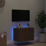 Wandmontierter TV-Schrank mit LED-Leuchten Eiche braun 60x35x41 cm von , TV-Möbel - Ref: Foro24-837314, Preis: 52,20 €, Rabat...