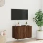 Mueble de TV de pared con luces LED marrón roble 60x35x41 cm de , Muebles TV - Ref: Foro24-837314, Precio: 51,57 €, Descuento: %