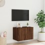 Wandmontierter TV-Schrank mit LED-Leuchten Eiche braun 60x35x41 cm von , TV-Möbel - Ref: Foro24-837314, Preis: 52,20 €, Rabat...