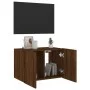 Wandmontierter TV-Schrank mit LED-Leuchten Eiche braun 60x35x41 cm von , TV-Möbel - Ref: Foro24-837314, Preis: 51,57 €, Rabat...