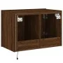 Mueble de TV de pared con luces LED marrón roble 60x35x41 cm de , Muebles TV - Ref: Foro24-837314, Precio: 51,57 €, Descuento: %