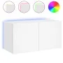 Mueble de TV de pared con luces LED blanco 80x35x41 cm de , Muebles TV - Ref: Foro24-837316, Precio: 65,03 €, Descuento: %
