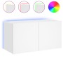 Wandmontierter TV-Schrank mit LED-Leuchten weiß 80x35x41 cm von , TV-Möbel - Ref: Foro24-837316, Preis: 68,62 €, Rabatt: %