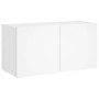 Wandmontierter TV-Schrank mit LED-Leuchten weiß 80x35x41 cm von , TV-Möbel - Ref: Foro24-837316, Preis: 68,62 €, Rabatt: %