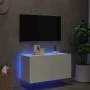 Mueble de TV de pared con luces LED blanco 80x35x41 cm de , Muebles TV - Ref: Foro24-837316, Precio: 65,03 €, Descuento: %