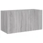 Wall-mounted TV cabinet with LED lights Sonoma gray 80x35x41 cm by , TV Furniture - Ref: Foro24-837321, Price: 59,31 €, Disco...