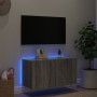 Wandmontierter TV-Schrank mit LED-Leuchten, Sonoma-Grau, 80 x 35 x 41 cm von , TV-Möbel - Ref: Foro24-837321, Preis: 60,06 €,...
