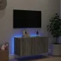 Wandmontierter TV-Schrank mit LED-Leuchten, Sonoma-Grau, 80 x 35 x 41 cm von , TV-Möbel - Ref: Foro24-837321, Preis: 59,31 €,...