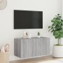 Mueble de TV de pared con luces LED gris Sonoma 80x35x41 cm de , Muebles TV - Ref: Foro24-837321, Precio: 59,99 €, Descuento: %