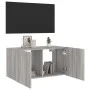 Wandmontierter TV-Schrank mit LED-Leuchten, Sonoma-Grau, 80 x 35 x 41 cm von , TV-Möbel - Ref: Foro24-837321, Preis: 59,31 €,...