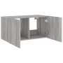 Wandmontierter TV-Schrank mit LED-Leuchten, Sonoma-Grau, 80 x 35 x 41 cm von , TV-Möbel - Ref: Foro24-837321, Preis: 59,31 €,...