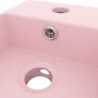 Lavabo con rebosadero cerámica rosa mate