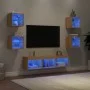 TV-Wandmöbel mit LED, 7-teilig, Holzwerkstoff, Sonoma-Eiche von , TV-Möbel - Ref: Foro24-3216585, Preis: 125,49 €, Rabatt: %