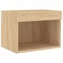 TV wall furniture with LED 7 pieces engineered wood Sonoma oak by , TV Furniture - Ref: Foro24-3216585, Price: 125,49 €, Disc...
