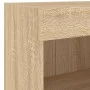 TV wall furniture with LED 7 pieces engineered wood Sonoma oak by , TV Furniture - Ref: Foro24-3216585, Price: 125,49 €, Disc...