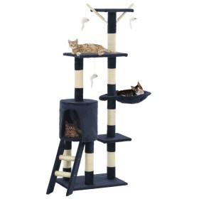 Katzenkratzbaum mit Sisalstamm 138 cm dunkelblau von vidaXL, Katzenmöbel - Ref: Foro24-170582, Preis: 77,51 €, Rabatt: %