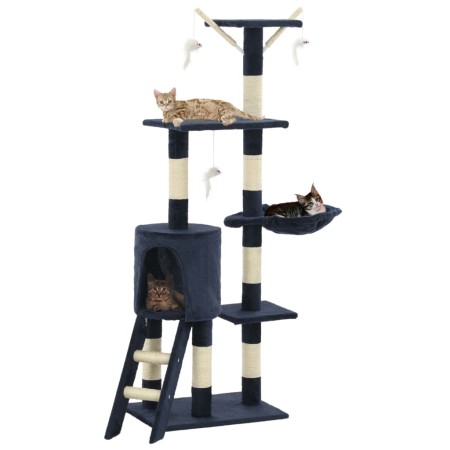 Katzenkratzbaum mit Sisalstamm 138 cm dunkelblau von vidaXL, Katzenmöbel - Ref: Foro24-170582, Preis: 77,51 €, Rabatt: %