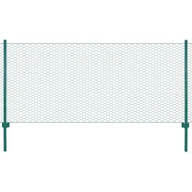 Wire mesh fence with steel posts 25x0.75 m green by vidaXL, fence panels - Ref: Foro24-144614, Price: 73,28 €, Discount: %