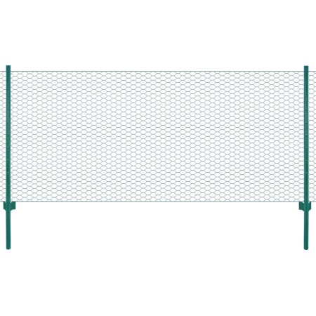 Maschendrahtzaun mit Stahlpfosten 25x0,75 m grün von vidaXL, Zaunpaneele - Ref: Foro24-144614, Preis: 74,81 €, Rabatt: %