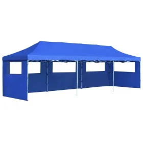 Pop-up folding tent with 5 side walls 3x9 m blue by vidaXL, Tents and gazebos - Ref: Foro24-44978, Price: 315,66 €, Discount: %