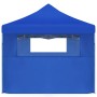 Carpa plegable Pop-up con 5 paredes laterales 3x9 m azul