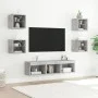 Muebles TV pared con LED 7 pzas madera ingeniería gris hormigón de , Muebles TV - Ref: Foro24-3216586, Precio: 126,25 €, Desc...