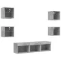Muebles TV pared con LED 7 pzas madera ingeniería gris hormigón de , Muebles TV - Ref: Foro24-3216586, Precio: 126,25 €, Desc...