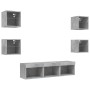 Wand-TV-Möbel mit LED 7 Stk. Holzwerkstoff betongrau von , TV-Möbel - Ref: Foro24-3216586, Preis: 128,82 €, Rabatt: %