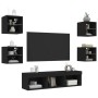 Wand-TV-Möbel mit LED 7 Stk. Holzwerkstoff schwarz von , TV-Möbel - Ref: Foro24-3216584, Preis: 137,32 €, Rabatt: %