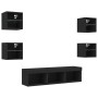 Wand-TV-Möbel mit LED 7 Stk. Holzwerkstoff schwarz von , TV-Möbel - Ref: Foro24-3216584, Preis: 137,32 €, Rabatt: %