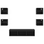 Wall-mounted TV furniture with LED, 7 pieces, engineered wood, black. by , TV Furniture - Ref: Foro24-3216584, Price: 134,25 ...