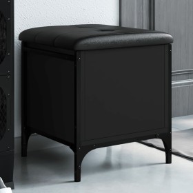 Engineered wood storage bench in black, 42x42x45 cm by , Benches for halls and storage - Ref: Foro24-835132, Price: 54,93 €, ...