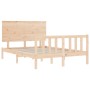 Bed frame with solid wood headboard 140x190 cm by , Beds and slatted bases - Ref: Foro24-3193381, Price: 138,94 €, Discount: %