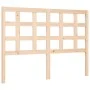 Double bed frame with solid wood headboard by , Beds and slatted bases - Ref: Foro24-3193961, Price: 132,35 €, Discount: %